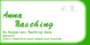 anna masching business card